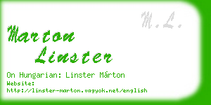 marton linster business card